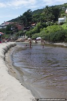 River down to the sea at Lagoinha Beach in Florianopolis. Brazil, South America.