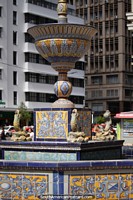 Fountain made from ceramic tiles in Porto Alegre. Brazil, South America.
