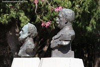 Important men of the military, bronze busts at Farroupilha Park in Porto Alegre. Brazil, South America.