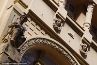 Facade with faces in Porto Alegre, a city with some great antique architecture. Brazil, South America.