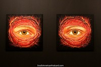 Brazil Photo - Alma (2015), 2 paintings making a pair of eyes, Museum of Art, Porto Alegre.