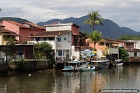 Houses and accommodation beside the Paraty River in Paraty.
