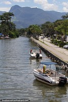 View upriver from the mouth to the mountains in Paraty.