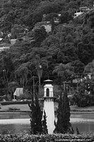 Lighthouse and lagoon at Quitandinha Palace in Petropolis.