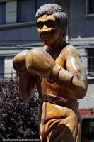 Chile Photo - Martin Vargas (b.1955), important boxer born in Osorno, 91 wins, 15 losses, 3 draws, wooden monument in Osorno.