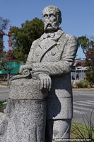 Larger version of Vicente Perez Rosales (1807-1886), a politician during the German colonization, stone monument in Puerto Varas.