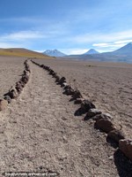 The pathway leading from Miscanti to Miniques lagoons at San Pedro de Atacama. Chile, South America.