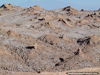 Primer plano de las formaciones de la roca espectaculares en el Valle de la Luna en San Pedro de Atacama. Chile, Sudamerica.