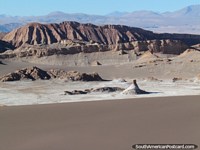 Chile Photo - Pure smooth sand in the foreground, rougher textures behind, Valley of the Moon, San Pedro de Atacama.