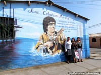 Juan Ceballos Rivera, un músico, pintura mural en Antofagasta. Chile, Sudamerica.