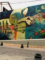 Descrevendo a história de Coquimbo, 'El Mural' é uma visão que vale a pena ver. Chile, América do Sul.