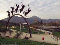 'La Busqueda' sculpture made in 2011 in Parque Bicentenario in Santiago. Chile, South America.