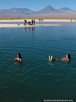 What a great day to swim at Laguna Cejar at San Pedro de Atacama. Chile, South America.