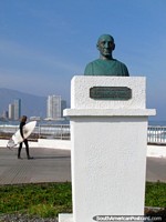 Busto do doutor Juan Marques Vismara em Iquique, um Doutor dos pobres em Tarapaca. Chile, América do Sul.