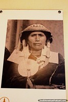 Isabel del Carmen Riveros Quilacan, a Mapuche woman, photo, the Museum of History and Anthropology in Valdivia. Chile, South America.