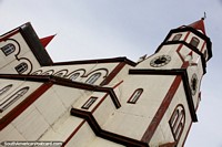 The Romanesque / Baroque church in Puerto Varas is a famous landmark! Chile, South America.