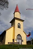 Larger version of Church Iglesia Luterana (1924) in Puerto Varas is a national monument.