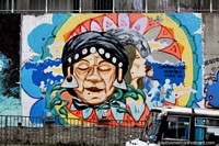 Arte callejero en Osorno representando los derechos de las mujeres. Chile, Sudamerica.