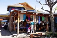 Woolen jerseys and shawls, gifts and souvenirs, shopping in Coyhaique. Chile, South America.