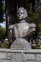 Bernardo O-Higgins (1778-1842), Chilean independence leader, bust in Coyhaique.