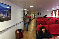 Inside the passenger lounge of the huge ferry to Quellon from Puerto Chacabuco. Chile, South America.