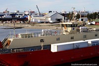 Chile Photo - Ships and the port in Punta Arenas.
