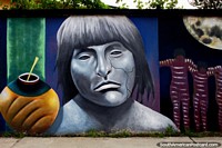 Chile Photo - Puerto Natales has many murals of indigenous and ethnic people around town.