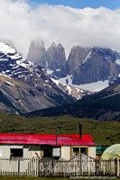 Larger version of Torres del Paine National Park, view of the towers from the road coming into the park.