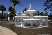 Fountain in the shape of a large flower at Plaza Mexico in Vina del Mar.