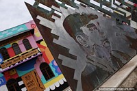 Versão maior do Pablo Neruda (1904-1973), poeta, artista em bronze na praça de Coquimbo.