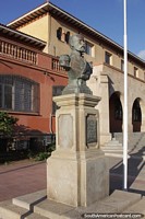 Navy officer Arturo Prat Chacon, bronze bust outside the government buildings in La Serena.