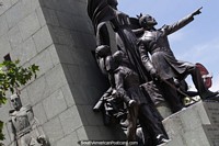 Great military monument featuring many figures in Santiago. Chile, South America.