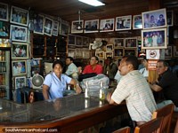Photos of famous people inside Donde Fidel Salsa Bar in Cartagena. Colombia, South America.