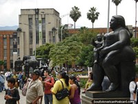 Larger version of Plaza Botero in Medellin is a big tourist attraction.