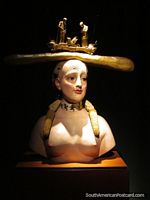 Busto retrospectivo de mujer figure at Museo Botero in Bogota. Colombia, South America.