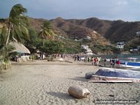Colombia Photo - A view across the beach at Taganga.