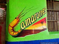 A place called Camarones on the north coast - Spanish for shrimp. Colombia, South America.