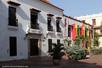 Colombia Photo - Historic buildings and museum at Plaza San Pedro in Cartagena.