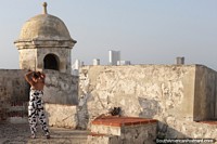 Colombia Photo - Stone dome bastion and a convenient model at San Felipe Castle in Cartagena.