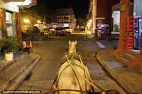 Horse and cart tour in Cartagena, streets around the old city. Colombia, South America.