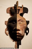 Half man, half ape, a mask on display at the museum of Luis Alberto Acuna in Villa de Leyva. Colombia, South America.