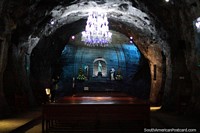 Small chapel to the side of the main chamber at the Salt Cathedral in Zipaquira. Colombia, South America.