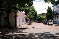 Tidy street and buildings beside the train park in Girardot. Colombia, South America.