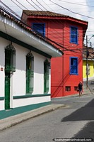 Artsy / bohemian neighborhood of San Antonio (Barrio San Antonio), colored buildings, Cali. Colombia, South America.