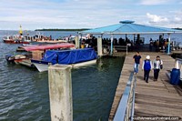 Tourist wharf in Buenaventura with boats to take people to beaches northward and places around. Colombia, South America.