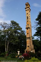 Larger version of Faro Alejandro Cabal Pombo Monument in Buga in the park beside the river, garden of ceramics.