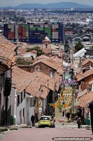 Colombia Photo - View from above red tiled roofs down to Plaza Bolivar in Bogota, stunning sight to see.