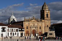 Cathedral Basilica of St. James the Apostle (1567) at Plaza Bolivar in Tunja, Isabeline style. Colombia, South America.