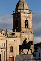 Of course this is Simon Bolivar on his horse in front of the cathedral in Tunja. Colombia, South America.
