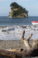 Morro beach, bay and island in Tumaco in the south on the Pacific coast. Colombia, South America.